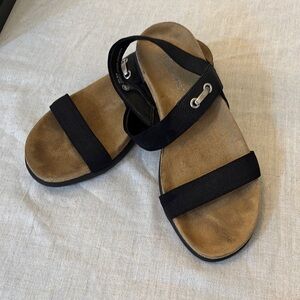 Madeline Black and Tan Sandals